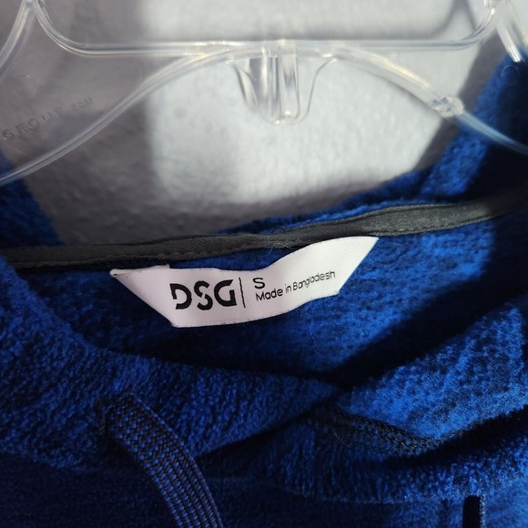 DSG Blue Fleece Pullover Hoodie Mens Sweatshirt Drawstring Hooded Size S - Picture 3 of 7